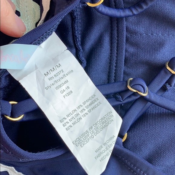 Island Soul - navy, pink, teal one piece swimsuit - Picture 7 of 7